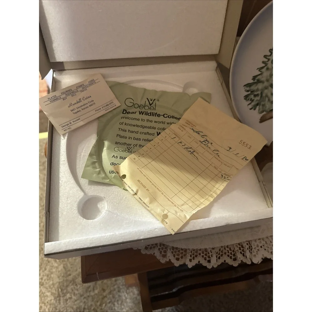 Goebel Wildlife Wall Plate Series Robin - Original‎ Box With Receipt